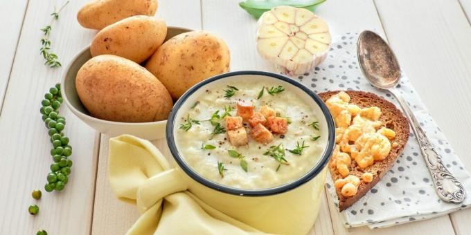 Сирена крем супа с печени картофи