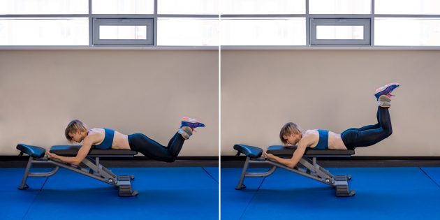 седалищните мускули: възходът на краката с влошаване