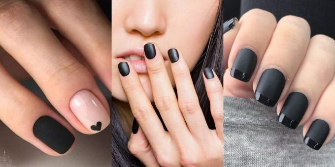 Fashion Nails 2018: Матово черно