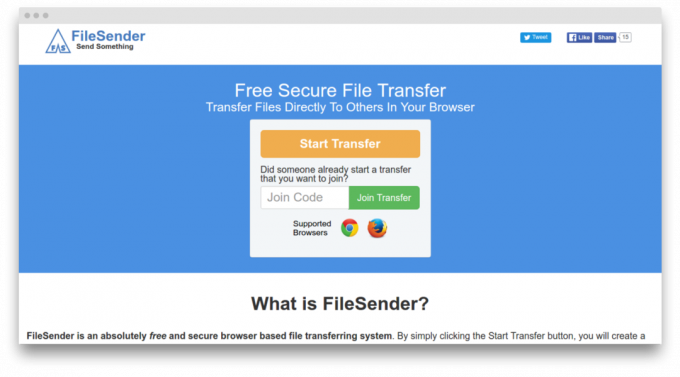 екран FileSender