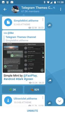 телеграма за Android: Blue тема