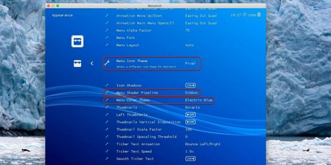 Променете външния вид на иконите и шрифта в менюто Retroarch