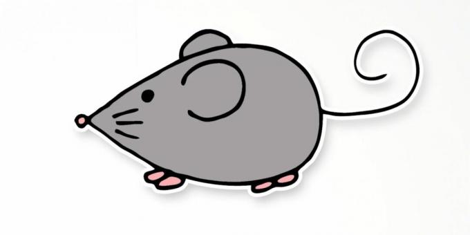 Как да нарисувате проста мишка 