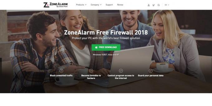 Защитните стени. ZoneAlarm Free Firewall 2018