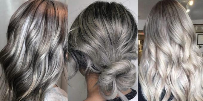 Мода цвят на косата 2019 сребърни и пепел