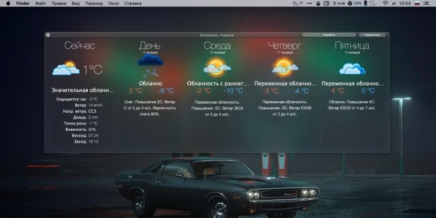 Прогноза за времето на ден: Времето Widget Desktop