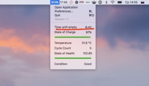 Как да се върне в MacOS показване на оставащия заряд на батерията