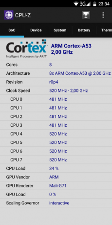 Elephone U: CPU-Z