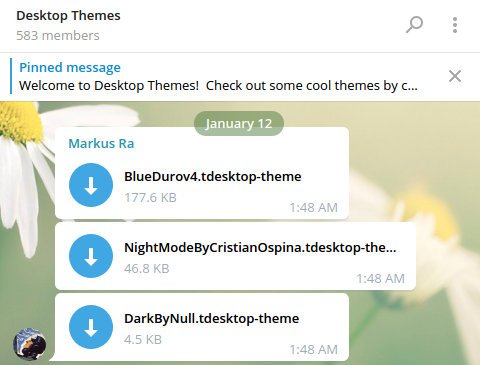 Телеграма тема файл