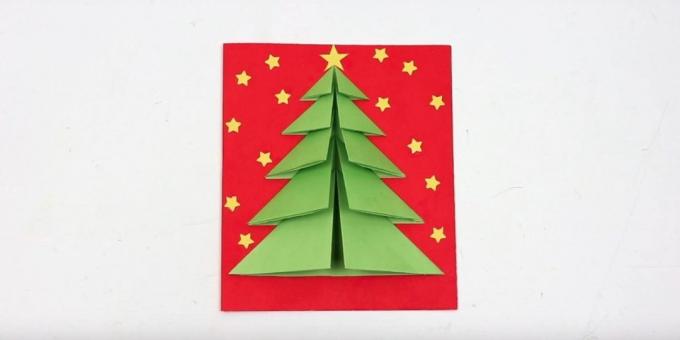 Коледна картичка с коледна елха на корицата на силата на звука