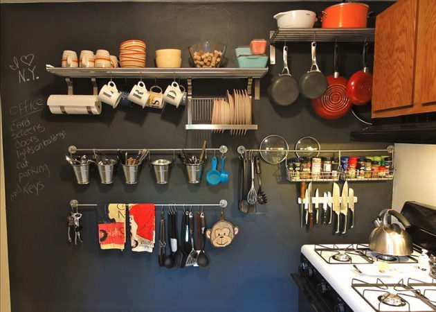 Малка кухня дизайн: системи за окачване