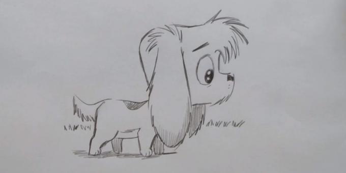 Как да се направи едно куче стои карикатура стил