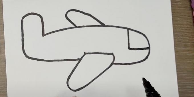 Как да нарисувате самолет: изобразете опашка и второ крило