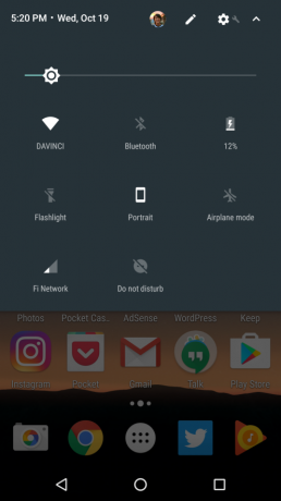 Android 7.1 опции за бърза Паве