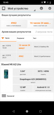 Xiaomi Mi A2 Lite: Тест на батерията