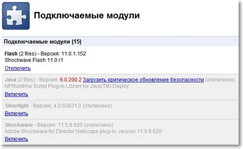 Изключете плъгините в Google Chrome