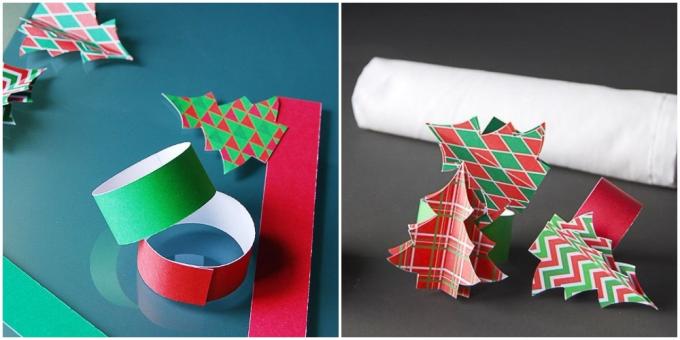 Как да се украсяват маса Нова година: халки, изработени от хартия