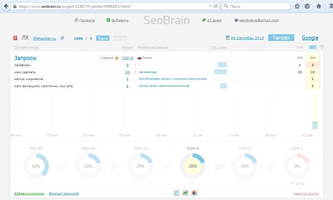 Service Преглед SeoBrain, доклад по проекта